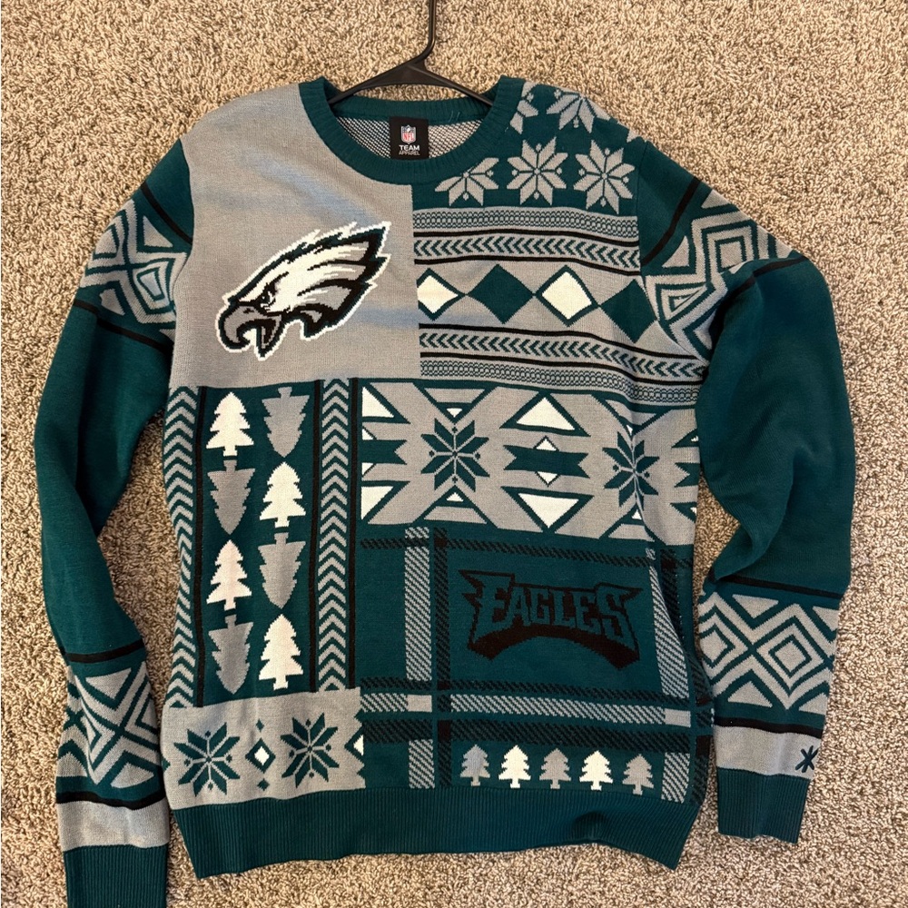 Philadelphia Eagles Green and Gray Sweater
